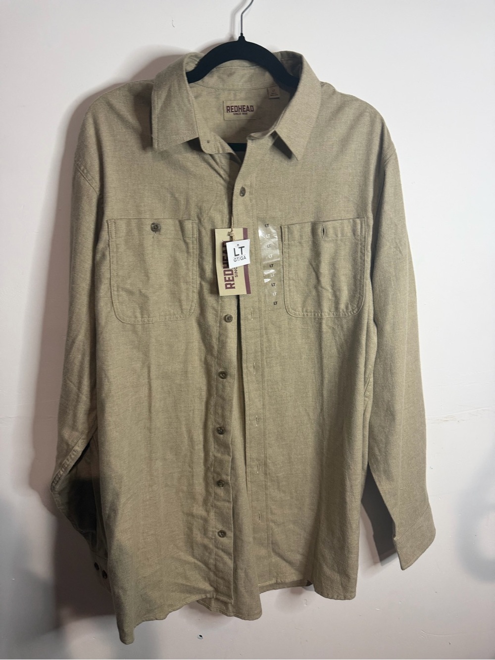 RedHead Men's Casual Button-Down Shirt in Sage Green